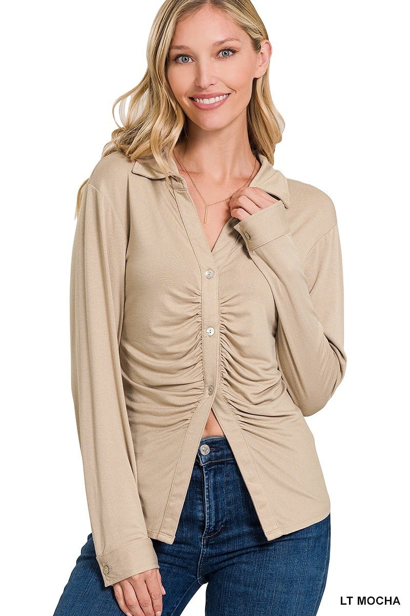 Women's Stretchy ruched shirt-