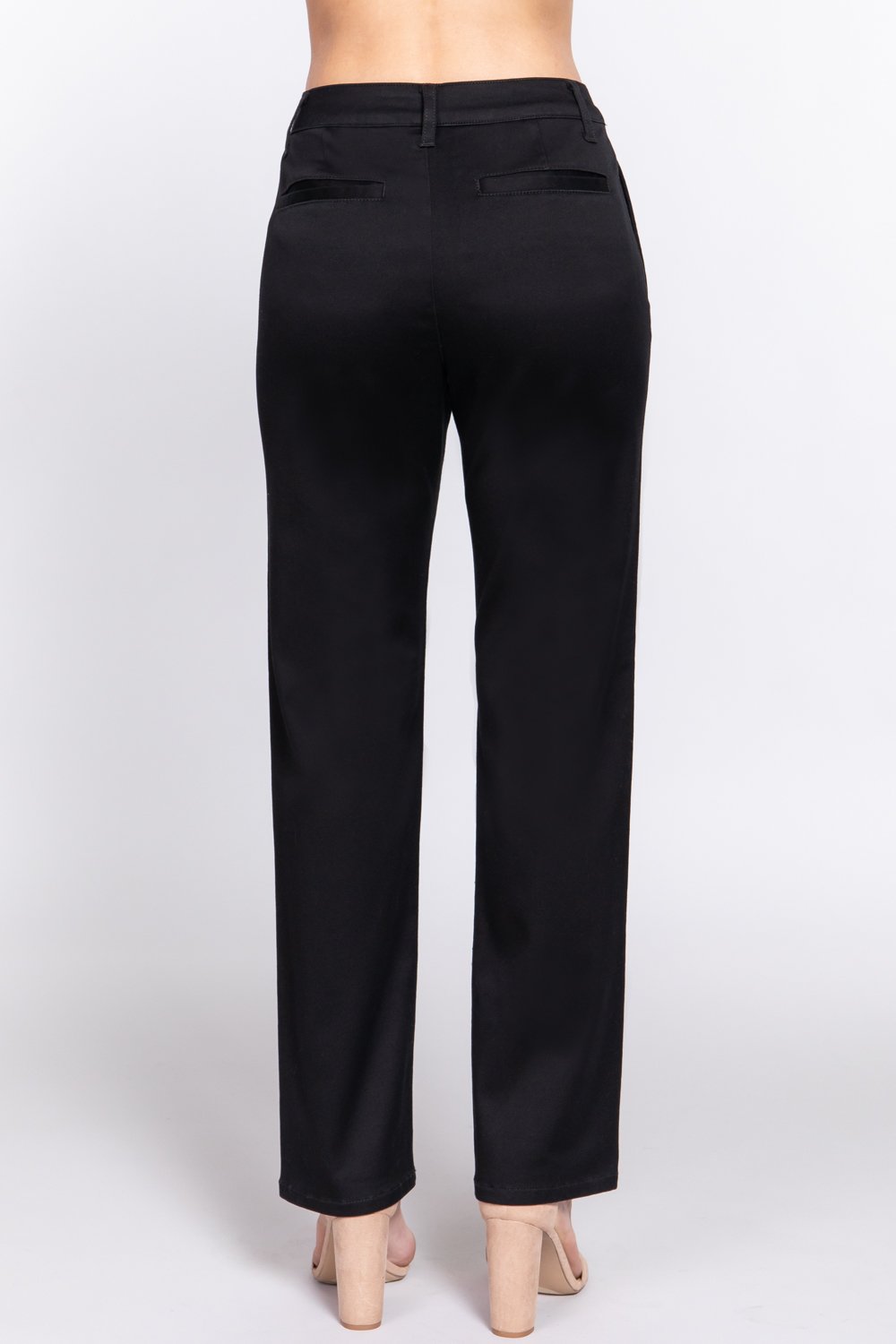 Straight fit twill long pants