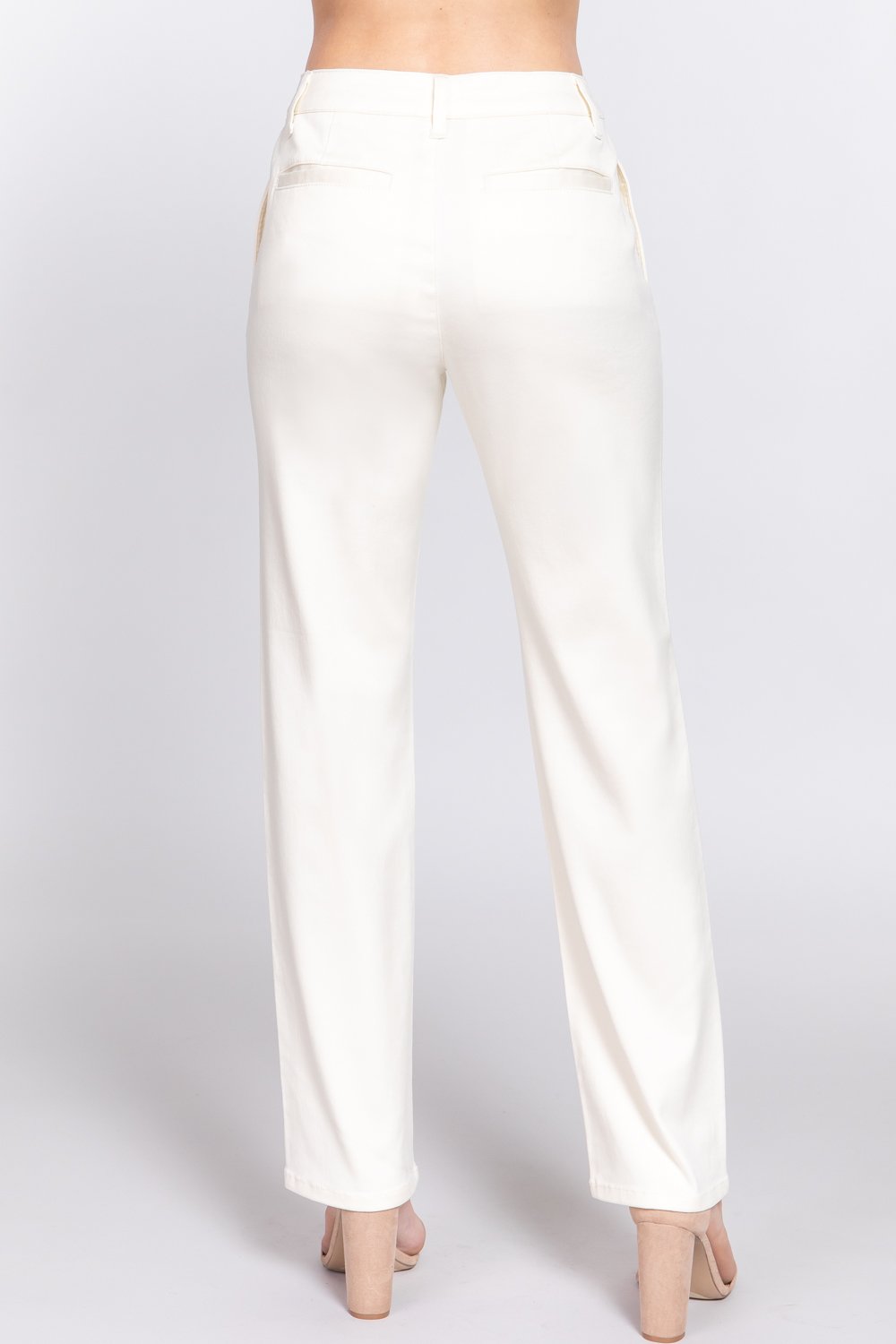 Straight fit twill long pants