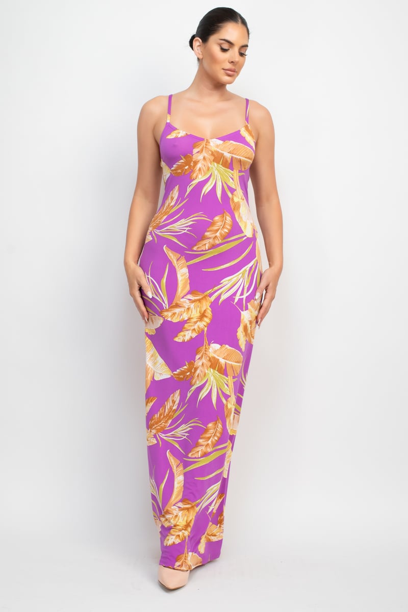 Women's Scoop tropical print maxi dress