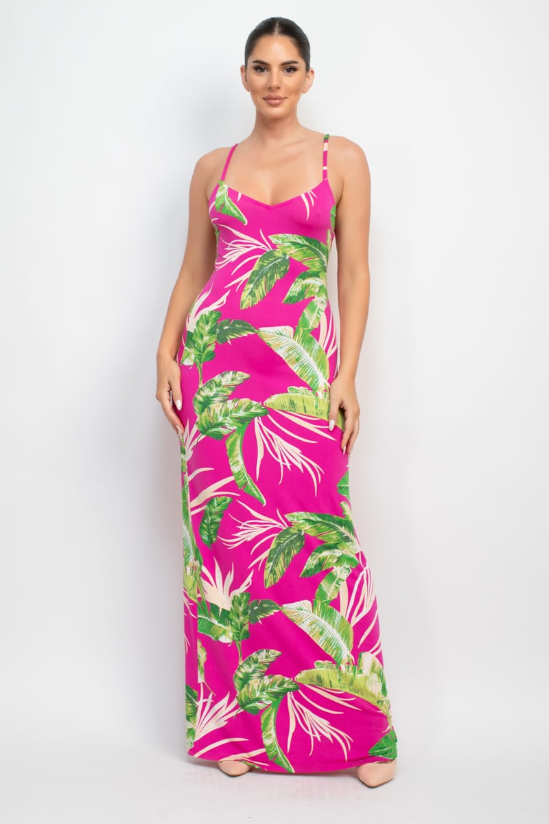 Women's Scoop tropical print maxi dress