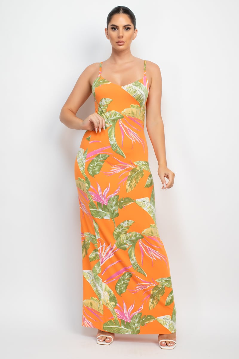 Women's Scoop tropical print maxi dress