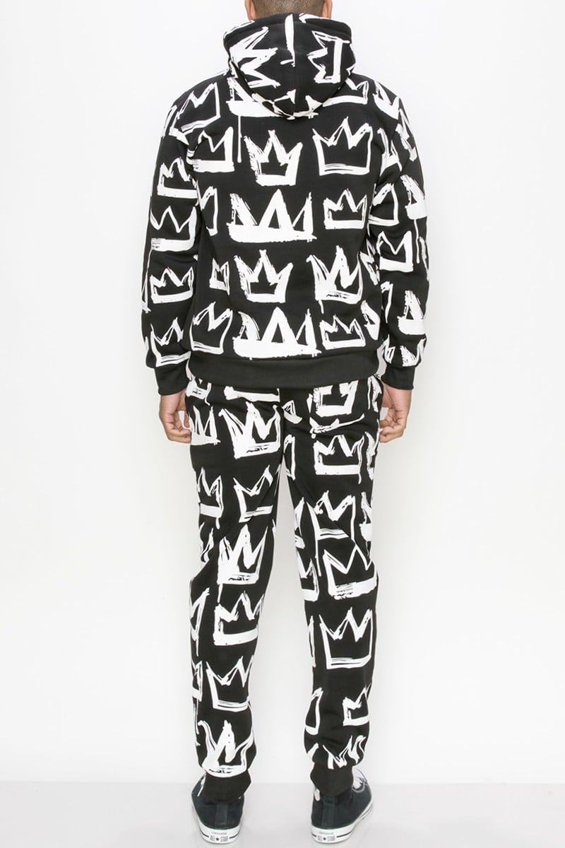 Men king Print Fleece-Lined Set