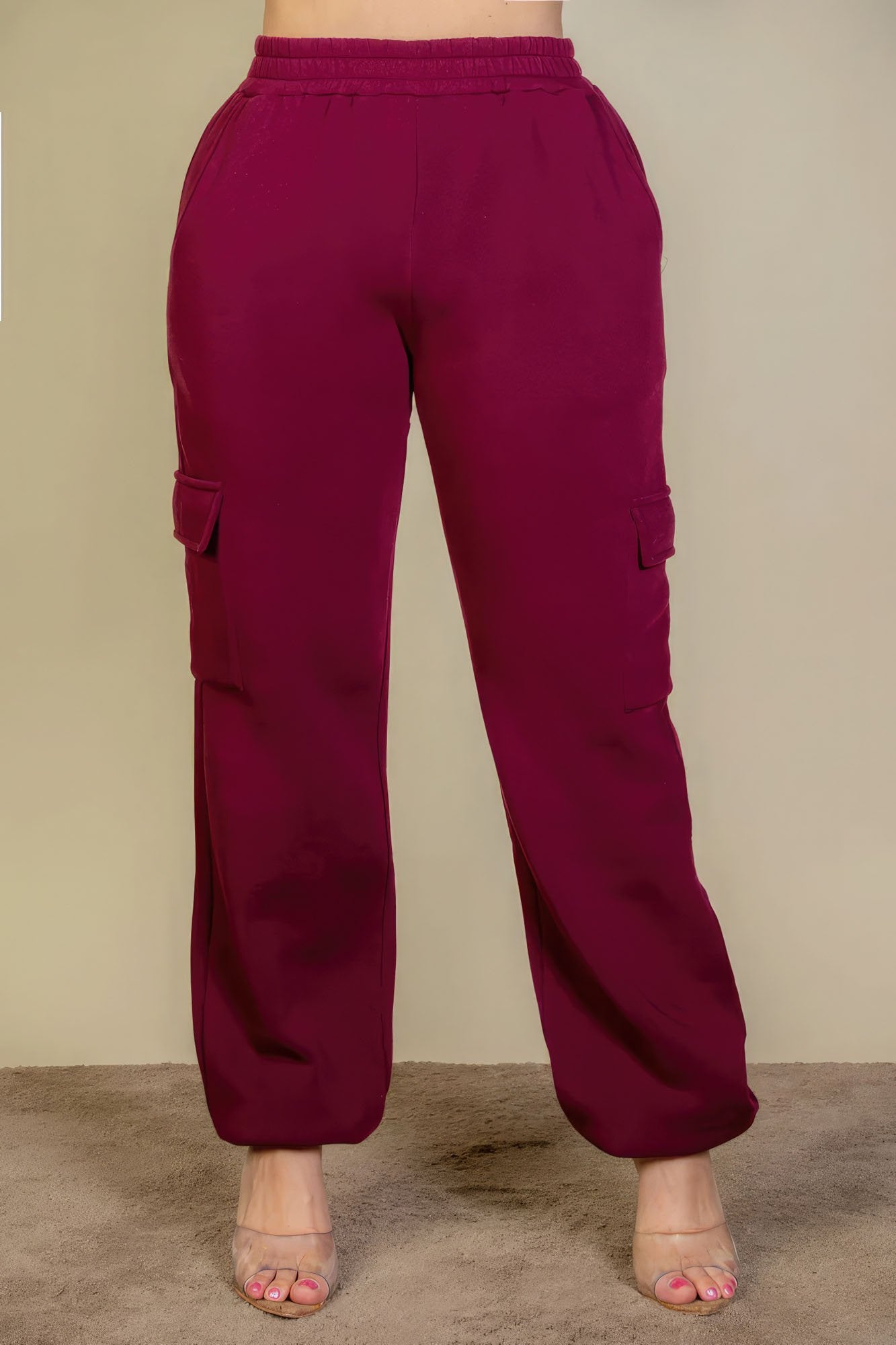 Plus size side pocket drawstring waist sweatpants