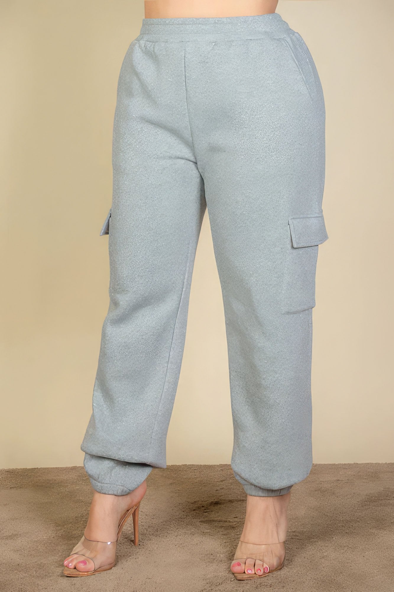 Plus size side pocket drawstring waist sweatpants