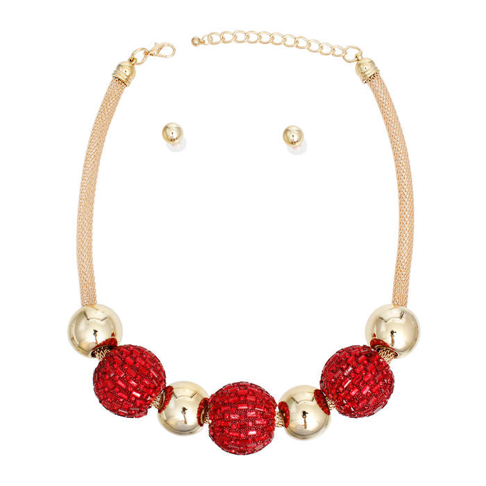 Necklace Disco Ball Bead Set for Women