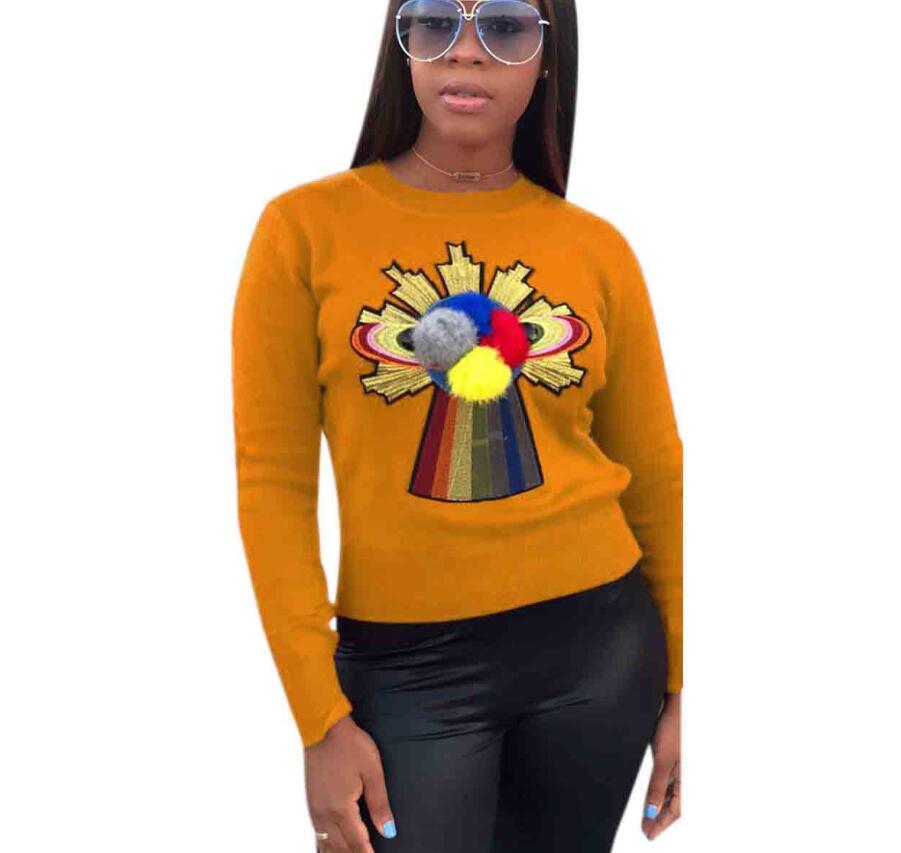 Patch hair ball sweater top