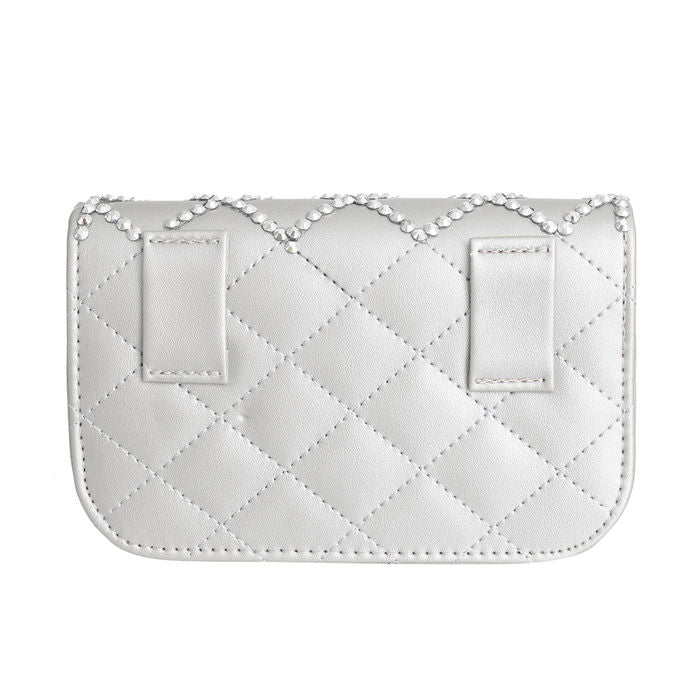 Rhinestones Quilted Belt Bag