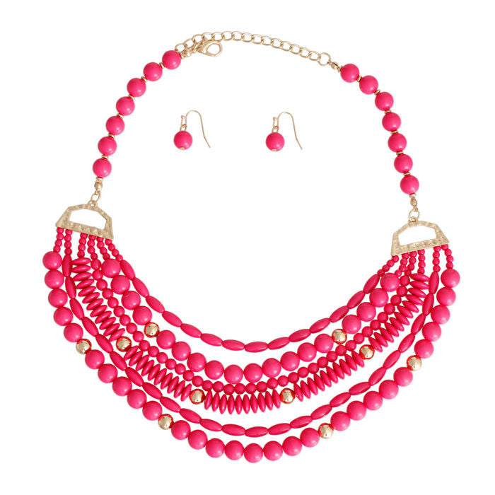 6 Layer Color Bead Necklace