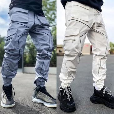 Men’s reflective line casual pants