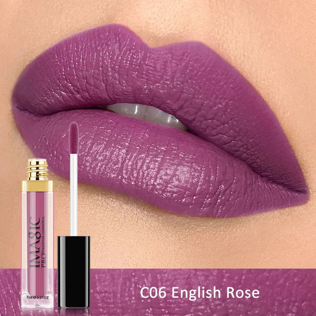 IMAGIC Waterproof Lip Gloss Matte Liquid Lipstick Matte Lipstick Lipkit Cosmetics Makeup Nude 12color