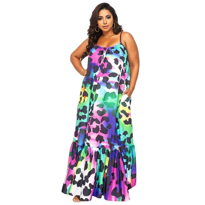 Women’s 5XL Rainbow Leopard Dress