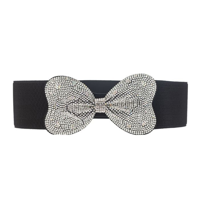 Black Detail Rhinestones Belt