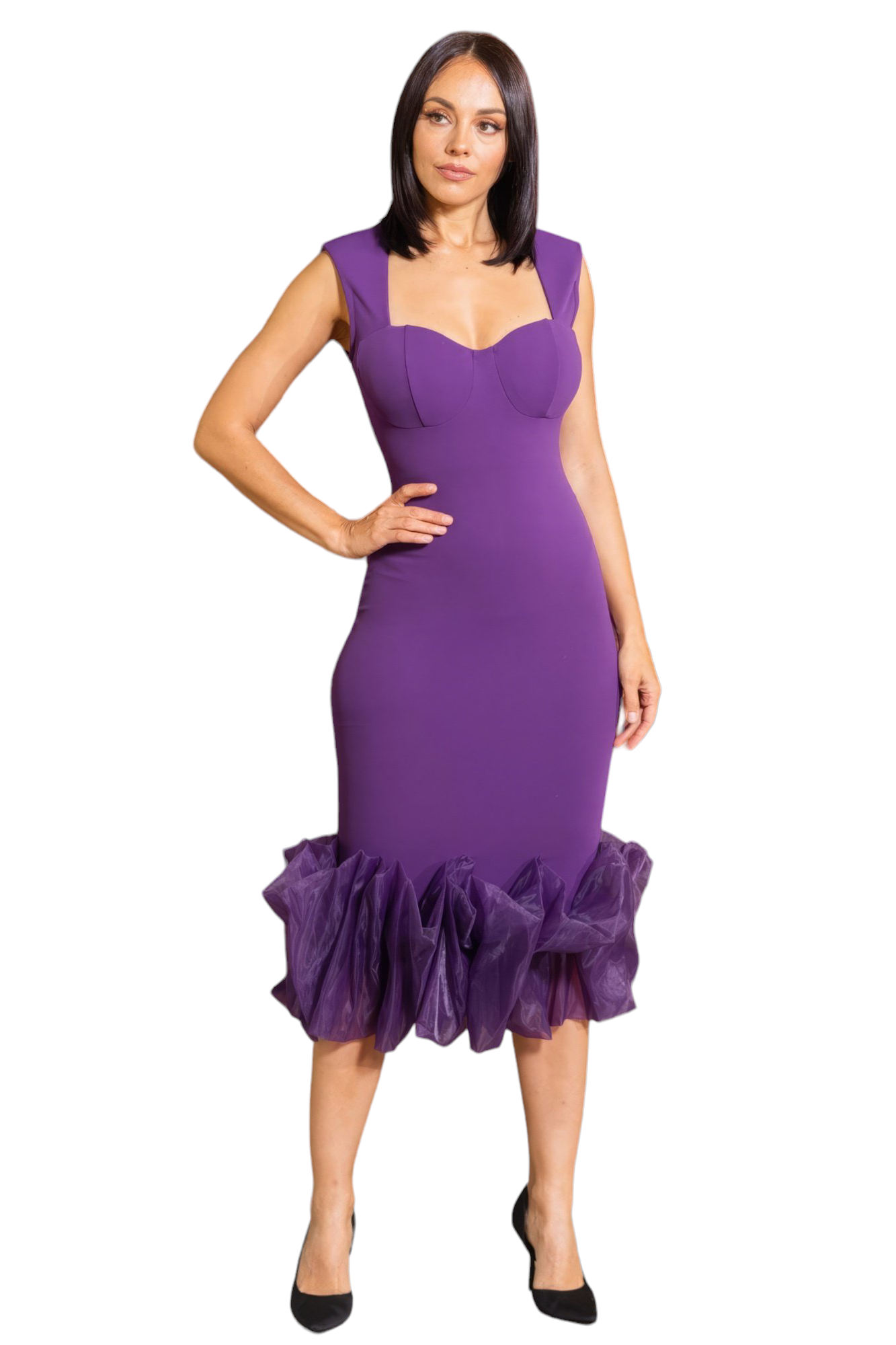 Women's Organza ruffle detailed fashion dress