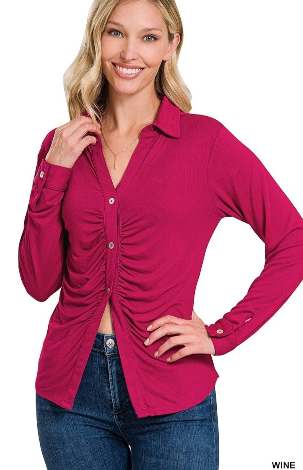 Women's Stretchy ruched shirt-