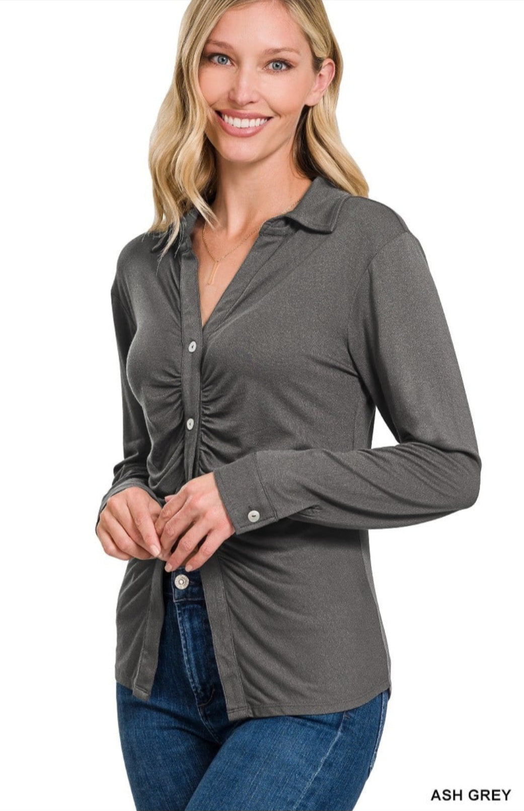 Women's Stretchy ruched shirt-