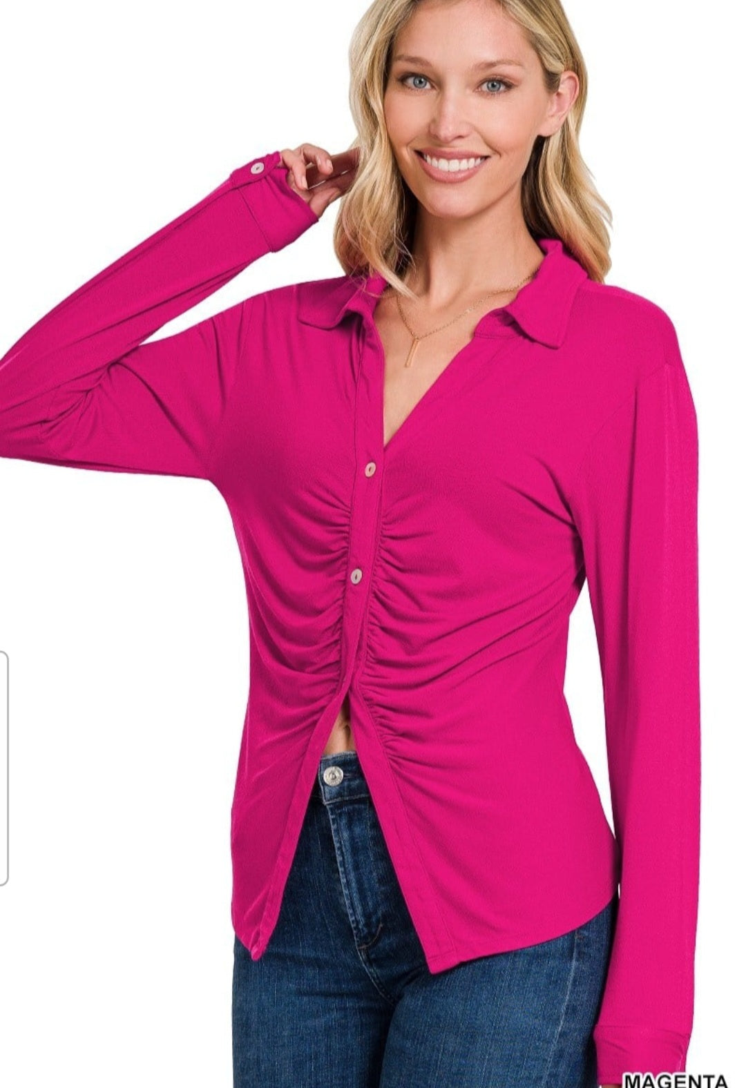 Women's Stretchy ruched shirt-