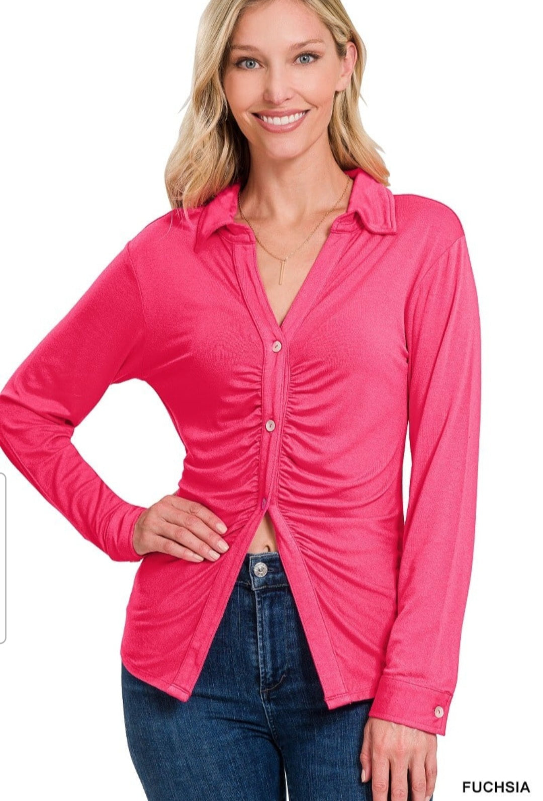 Women's Stretchy ruched shirt-