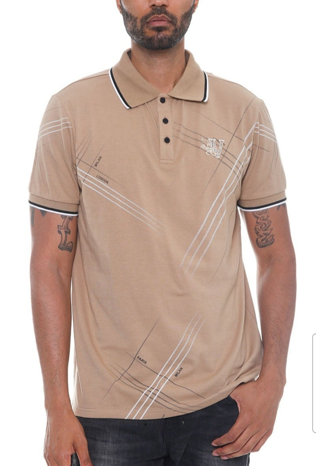 Men's Version couture polo button down shirt