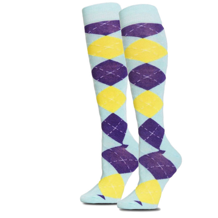 Argyle Knee High Socks