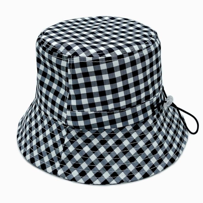 Gingham Draw String Bucket Hat