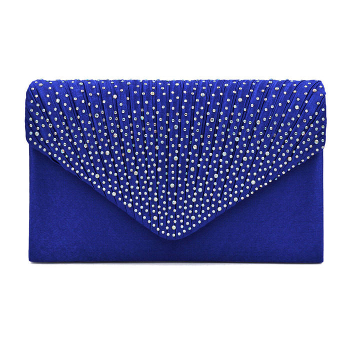 Clutch Ruched Rhinestone Bag for Women