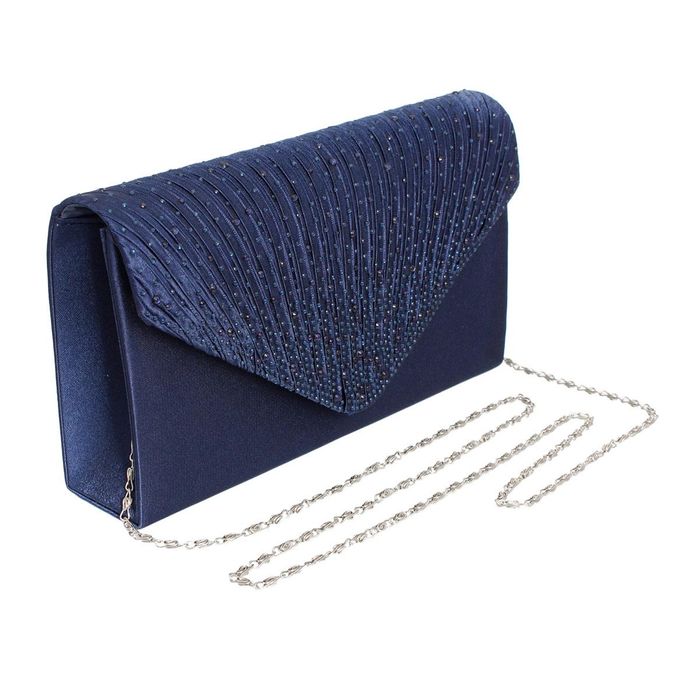 Clutch Navy Ruched Bag for Women