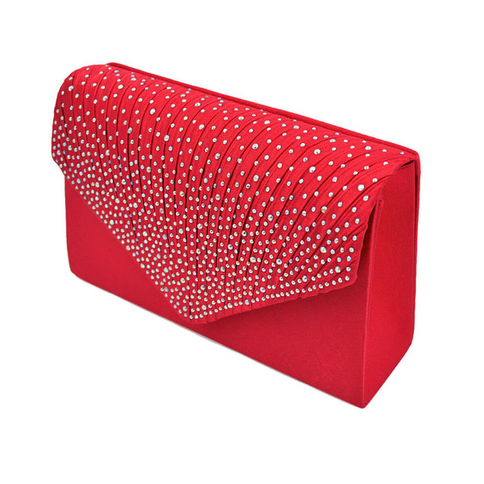 Clutch Ruched Rhinestone Bag for Women