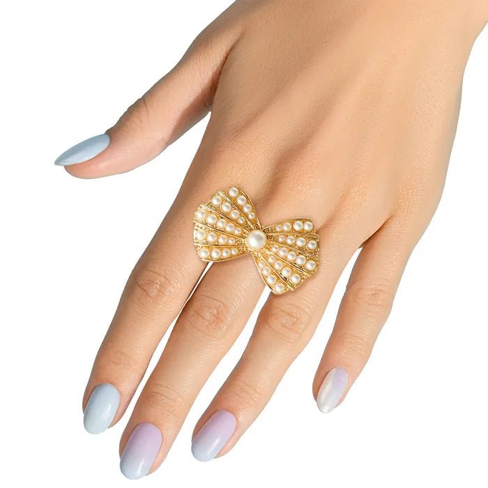 Rhinestone Bow Ring