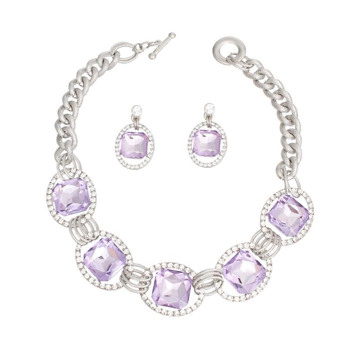 Crystal Necklace Linked Set for Women