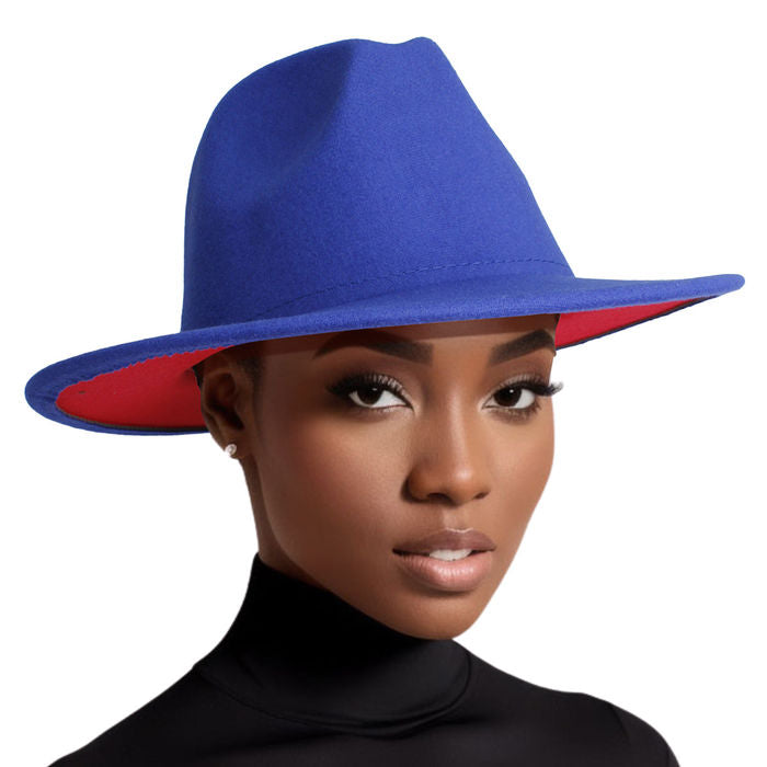 Fedora Two Tone Wide Brim Hat for Women