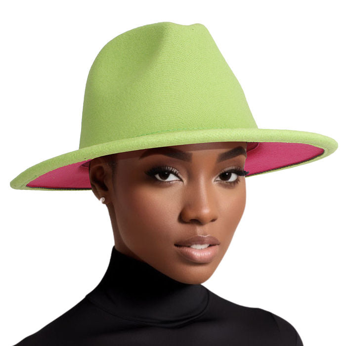 Fedora Two Tone Wide Brim Hat for Women