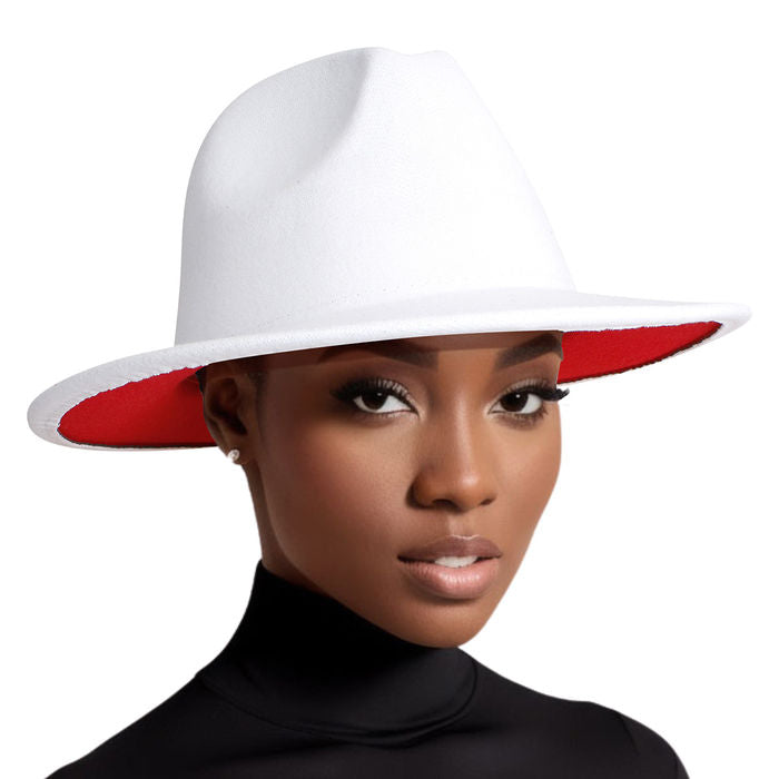 Fedora Two Tone Wide Brim Hat for Women