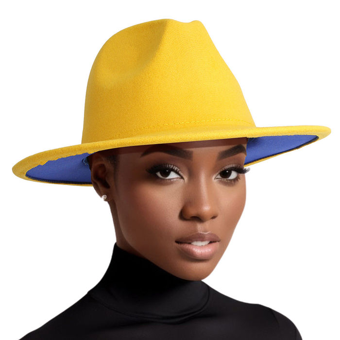 Fedora Two Tone Wide Brim Hat for Women