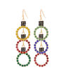 Festive Sparkle: Multi Round Triple Xmas Earrings