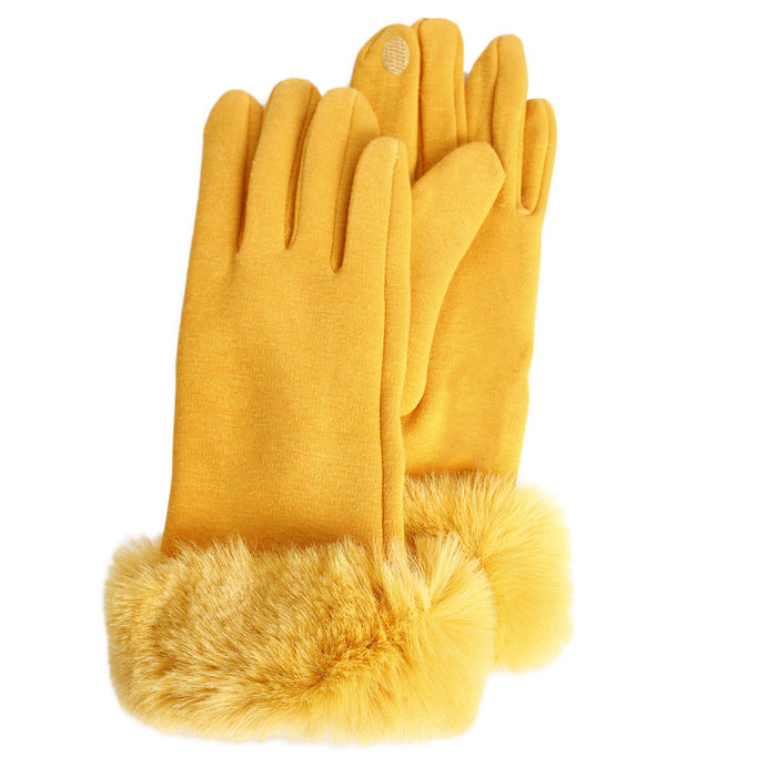 Gloves Fur Trim Winter Gloves for Women