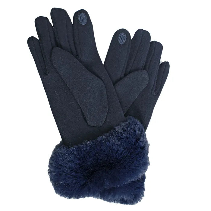 Gloves Fur Trim Winter Gloves for Women