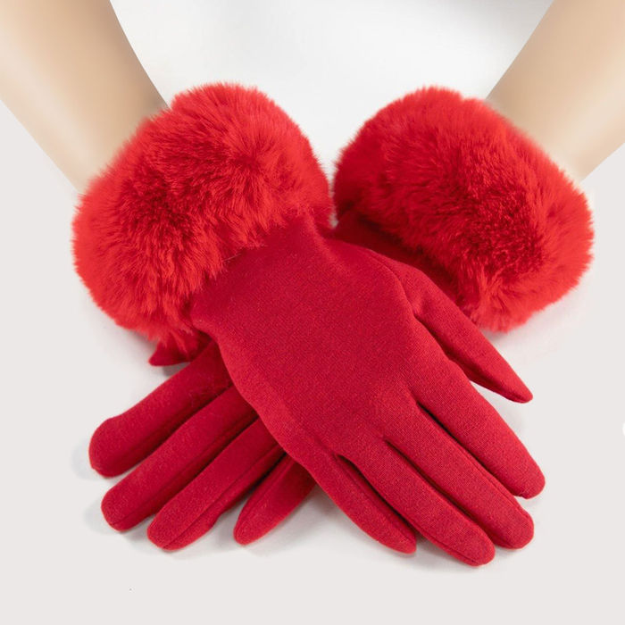 Gloves Fur Trim Winter Gloves for Women