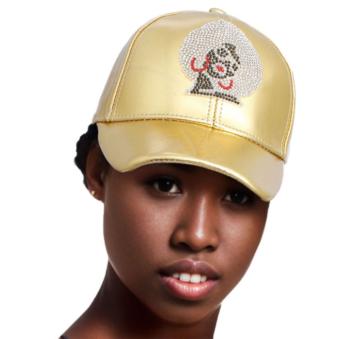 Rhinestone Afro Woman Hat