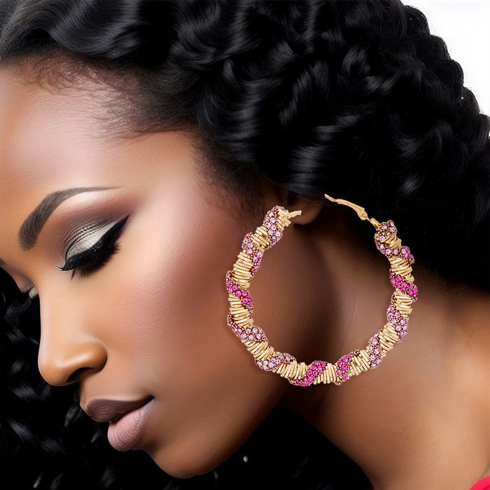 Hoops Stone Helix Earrings for Women