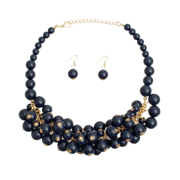 Ball Bead Cluster Collar Set