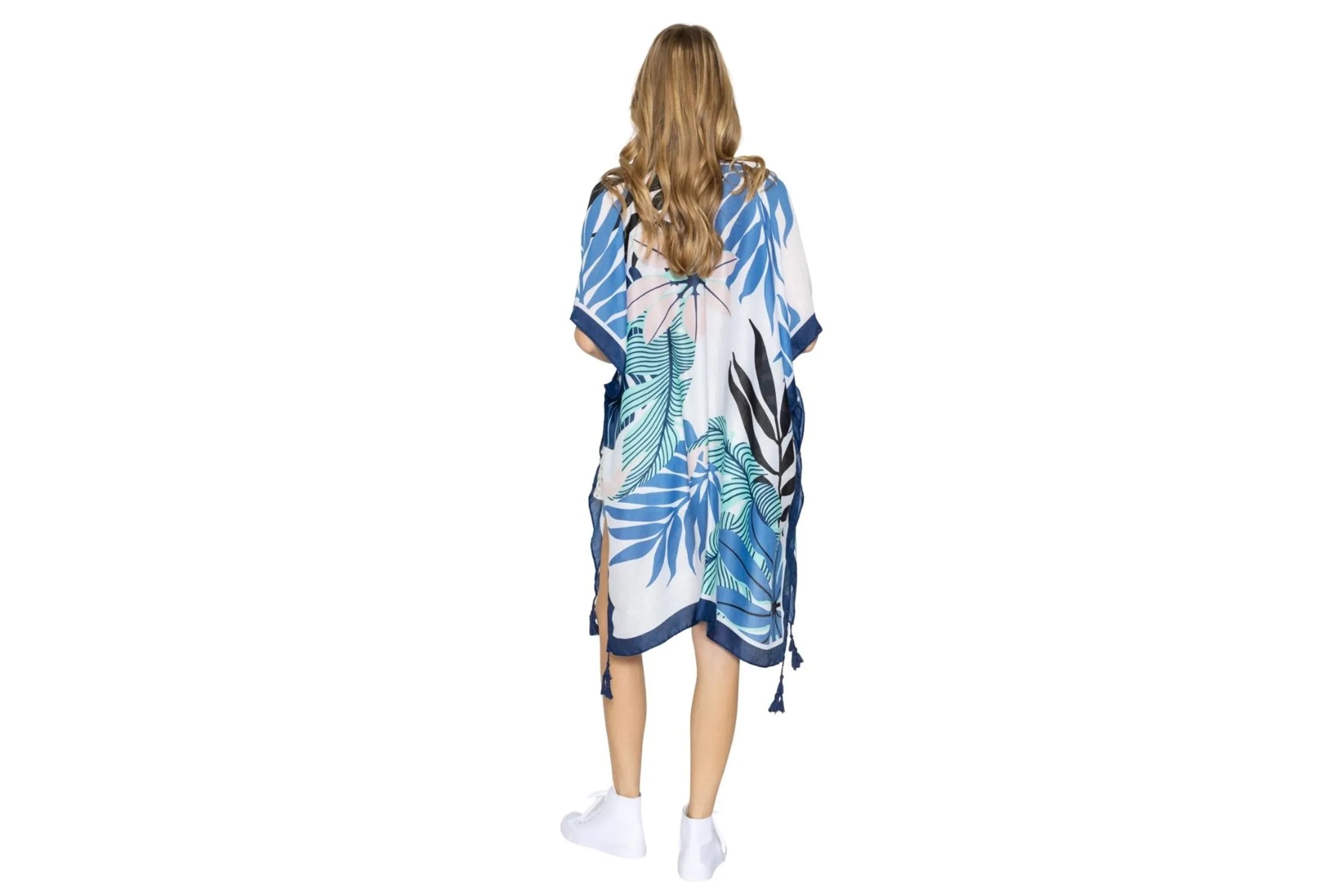 Navy Palm Tree Tropical Kimono