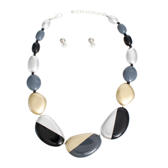 Necklace Colored Bead Graduated Set for Women