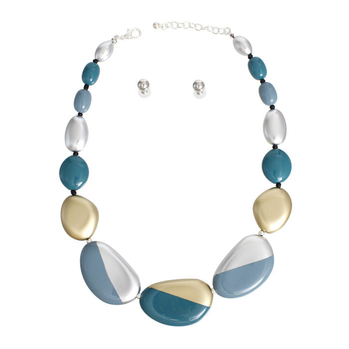 Necklace Colored Bead Graduated Set for Women