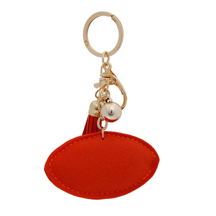 Orange Football Keychain Bag Charm