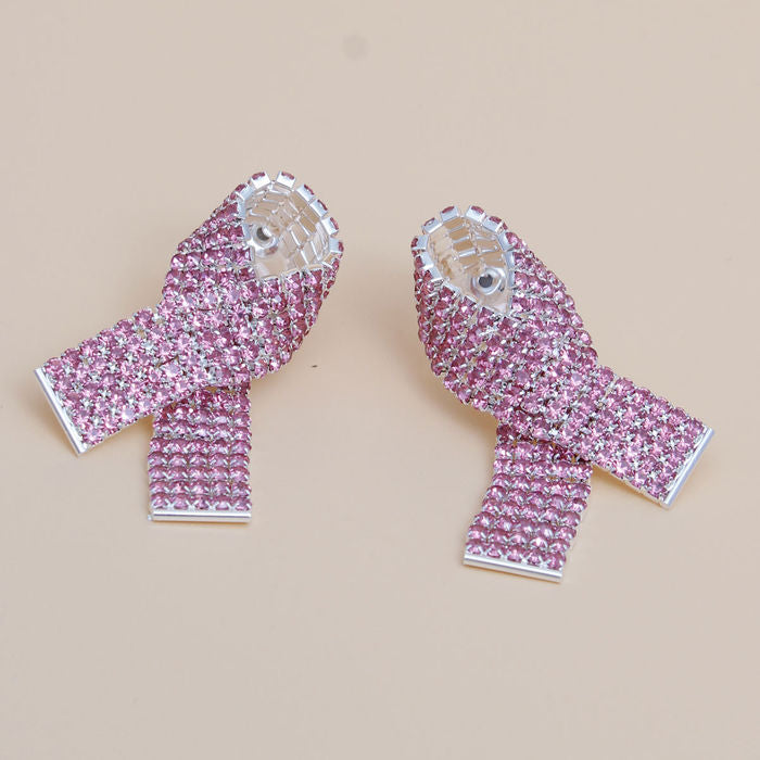 Pave Cancer Ribbon Studs