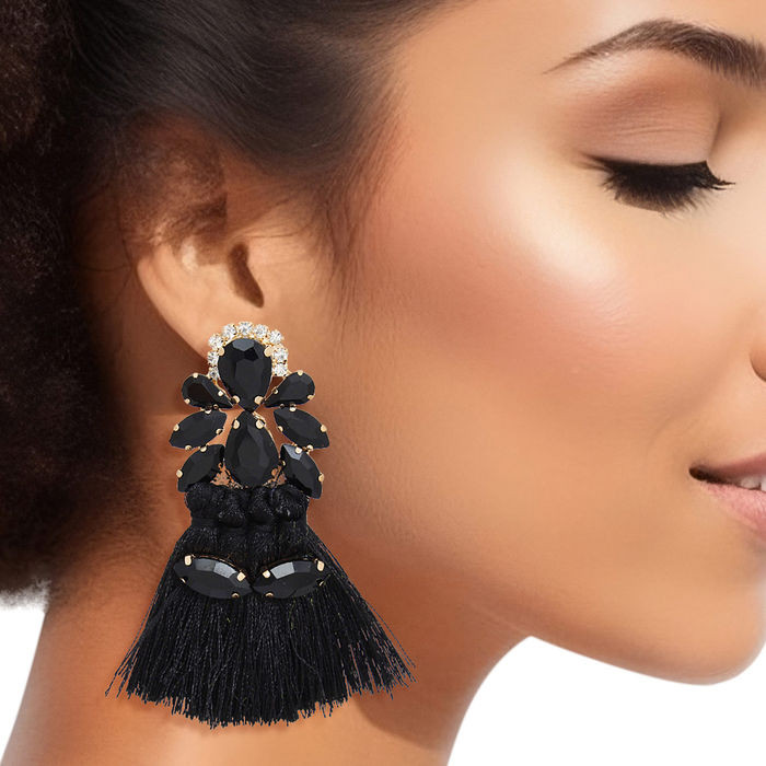 Tassel Crystal Med Earrings for Women