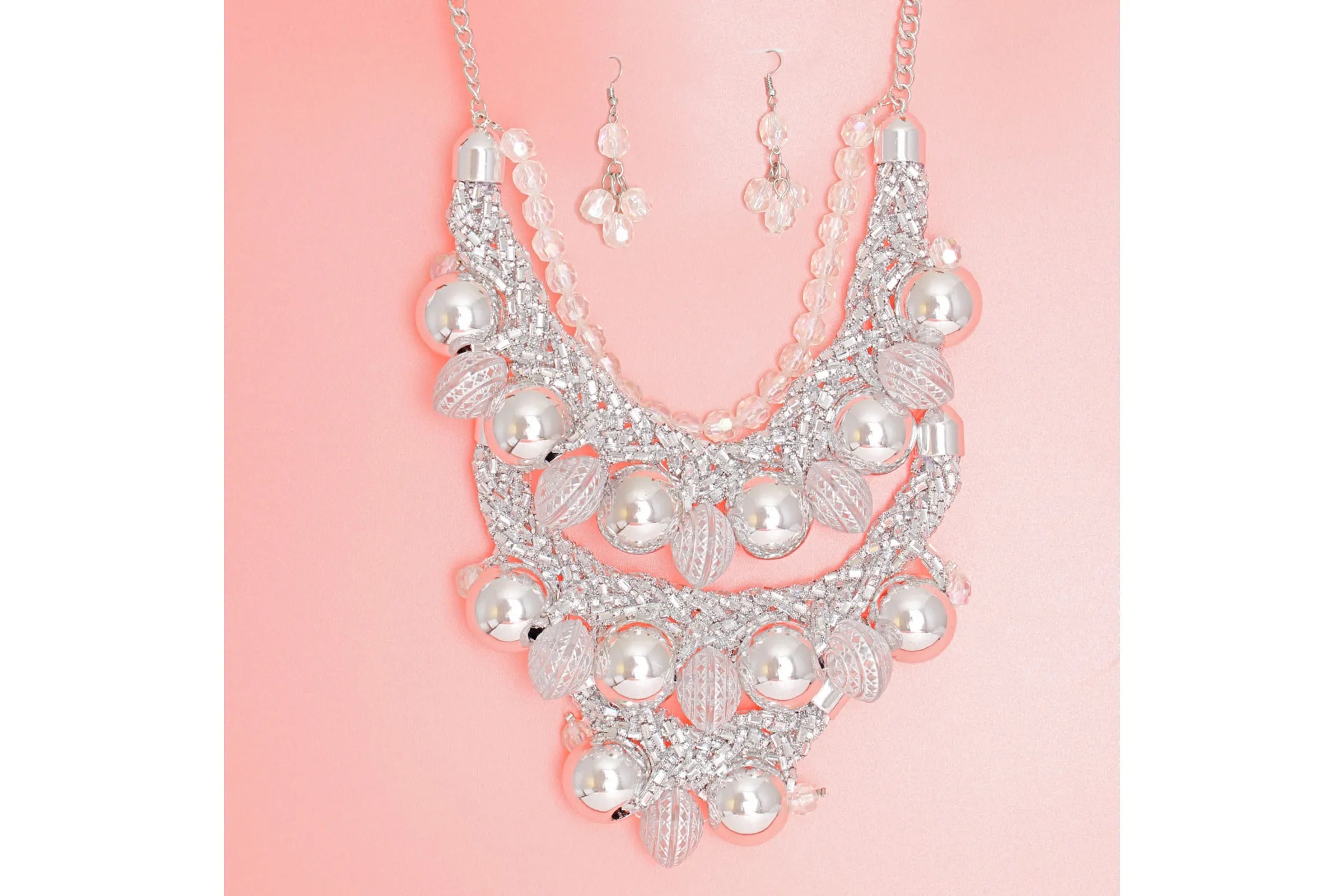 Sparkling Silver Crystal Braid Ensemble