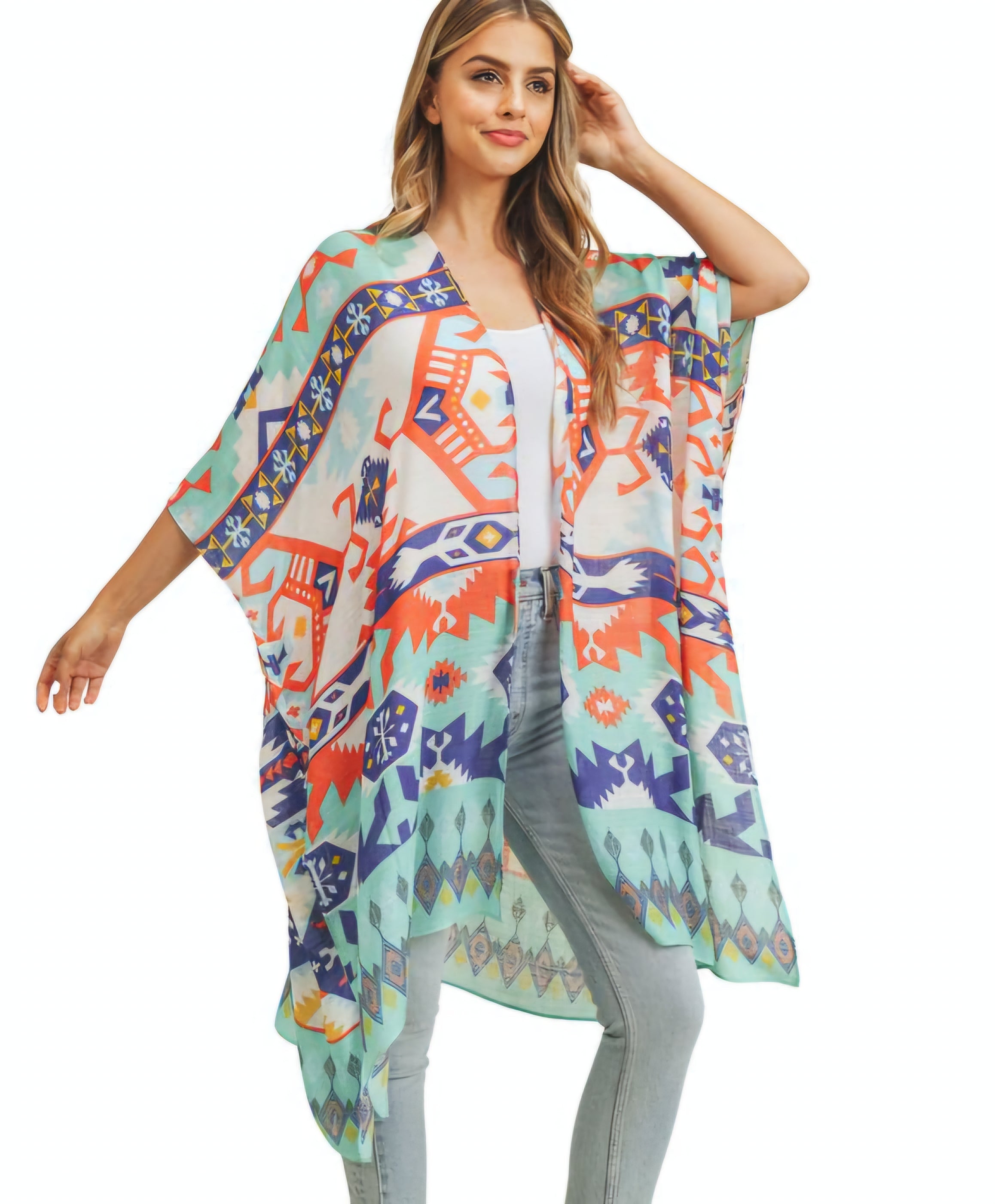 Print Aztec Tribal Kimono