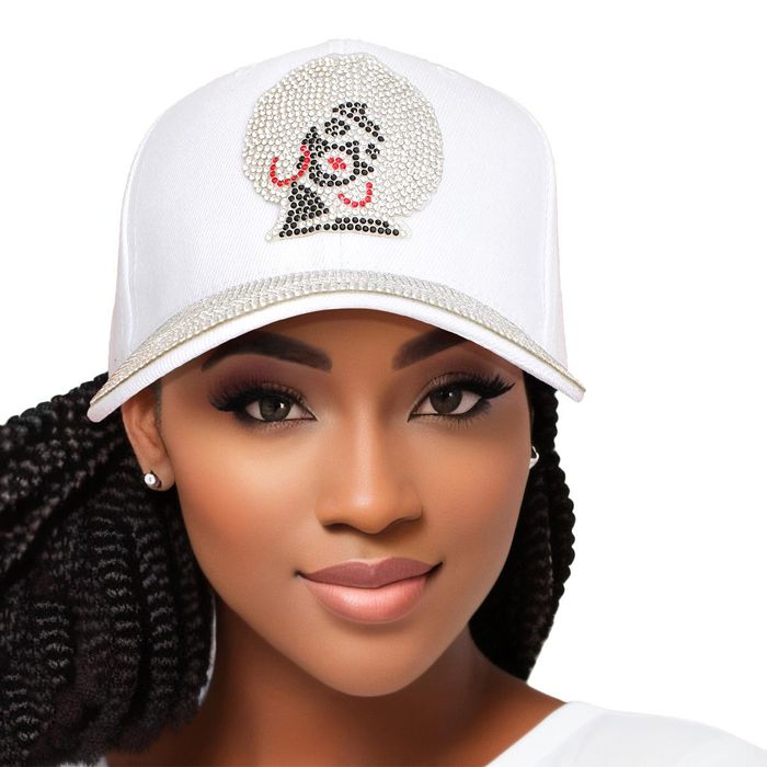 Hat Denim Afro Bling Baseball Cap for Women